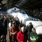 Llegada del AVE a la estación de Valladolid