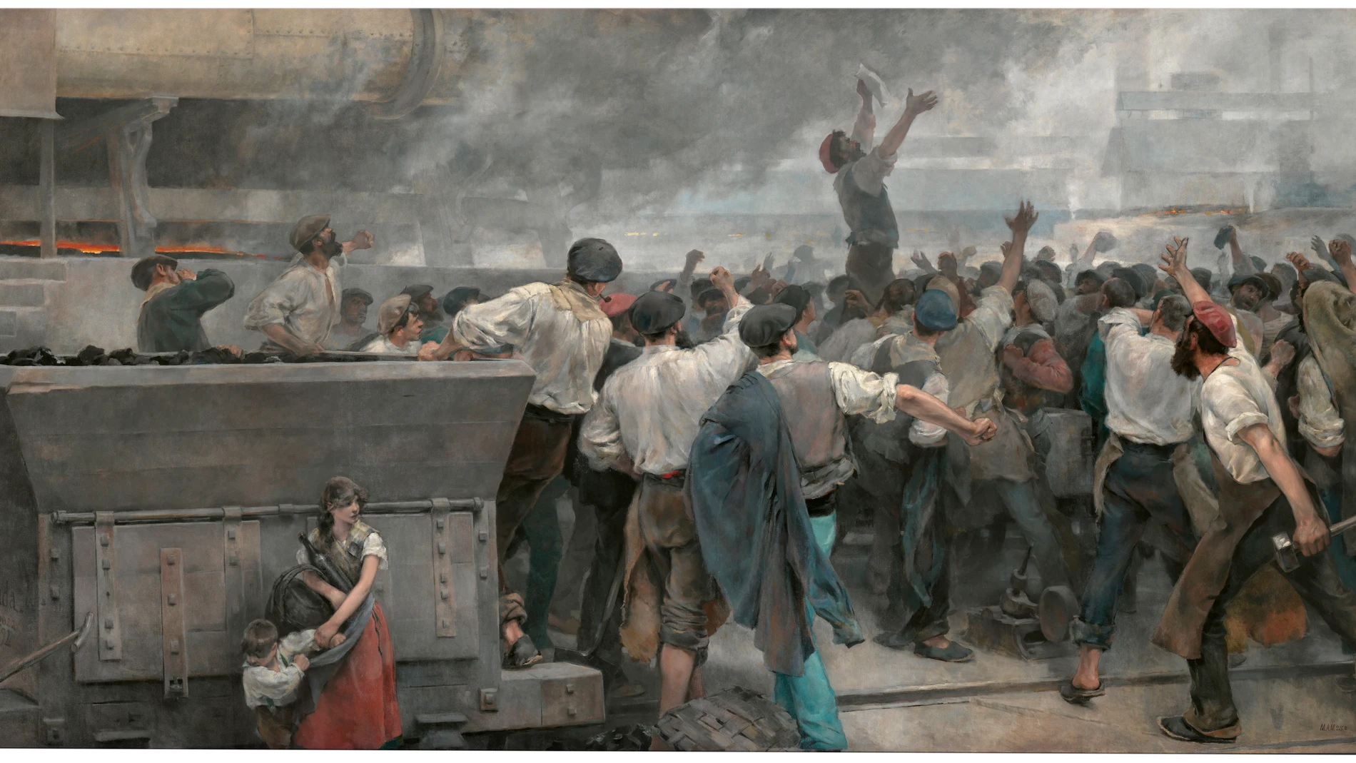 «Una huelga de obreros en Vizcaya», de Vicente Cutanda y parte integrante de la muestra «Arte y transformaciones sociales en España (1885-1910)»