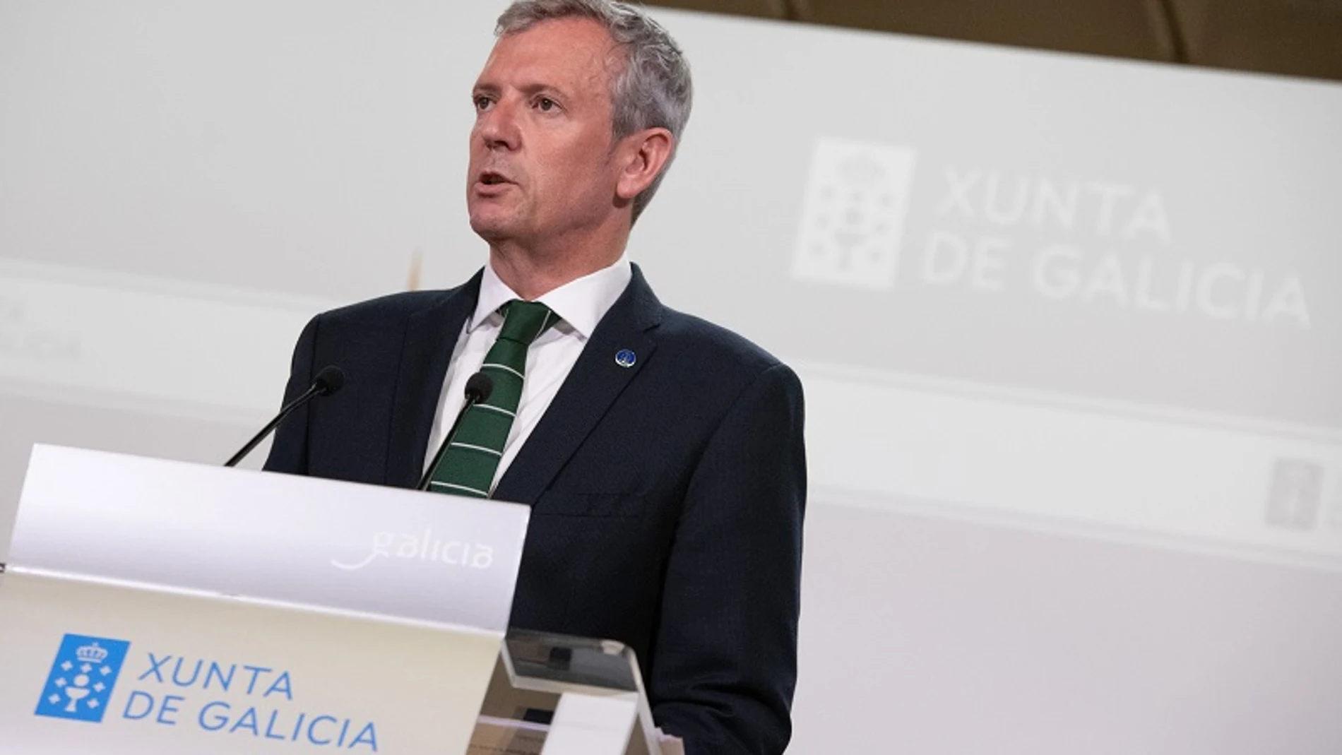 El presidente gallego, hoy, en rueda de prensa.