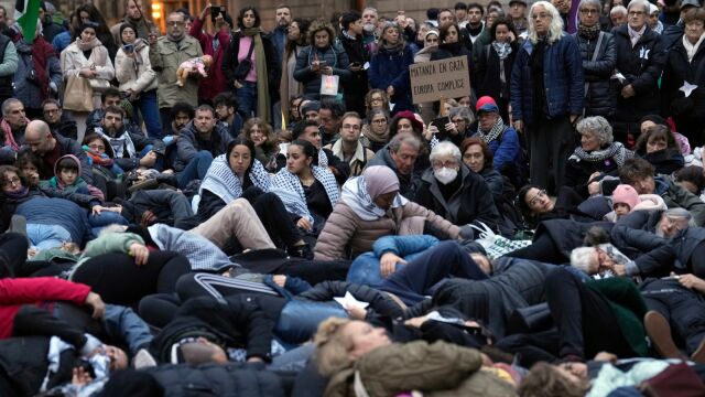 Manifestación en Plaza de Sant Jaume de Barcelona