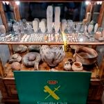 Vitrina con algunas de las piezas