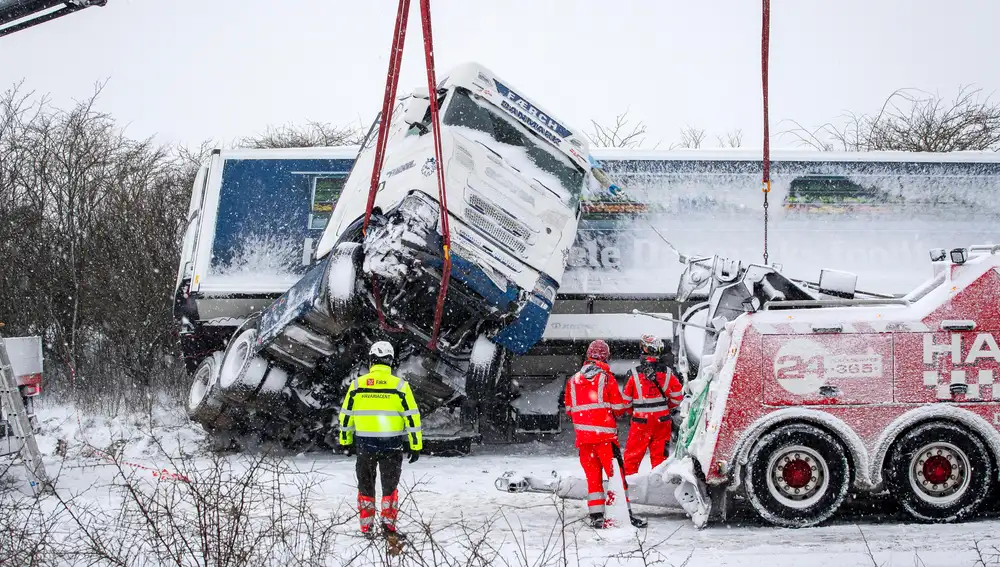 Snow and blizzard conditions in Denmark