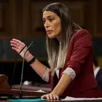 Míriam Nogueras (Junts per Cataluña) durante la comparecencia del presidente del Gobierno, Pedro Sánchez en el Pleno del Congreso de los Diputados para hacer balance sobre la Presidencia española de la UE e informar sobre las últimas reuniones del Consejo Europeo.