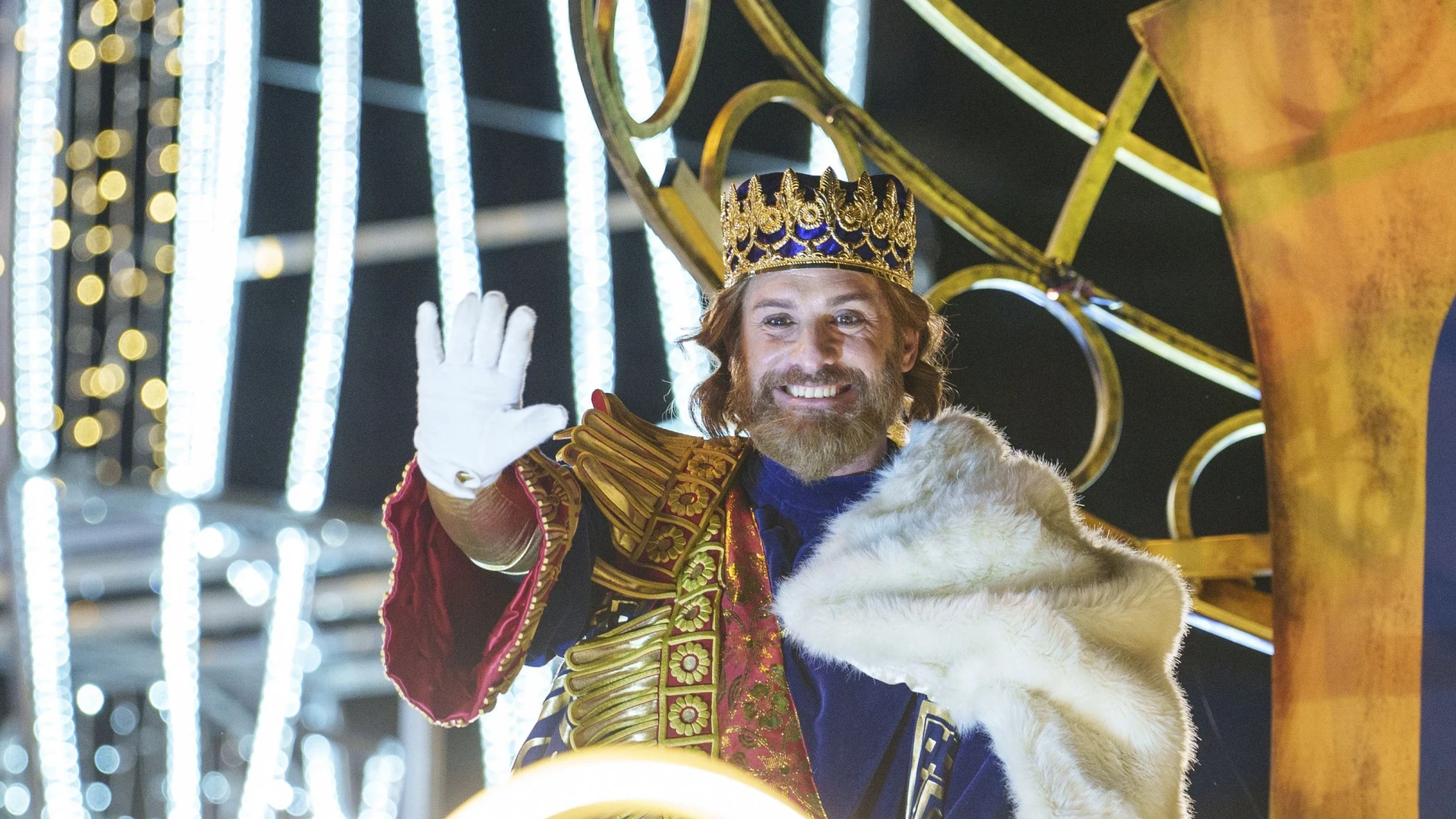 El rey Baltasar en la cabalgata de Madrid de 2023.