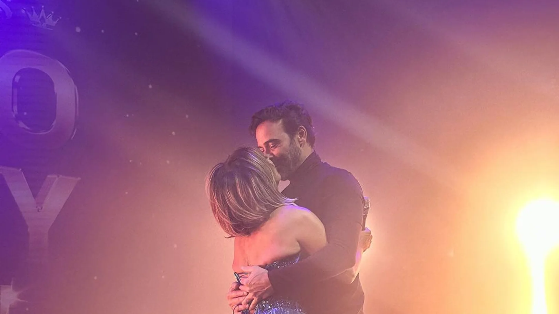 María Patiño y su marido, Ricardo Rodríguez, durante el show "Madrid Drag Brunch Bingo Edition, Especial Reinas" en el Teatro Eslava de Madrid