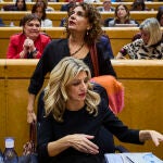El pleno del Congreso, reunido excepcionalmente en el Senado, debate la convalidación de tres decretos del Gob