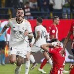 Joselu celebra el gol que desequilibró la semifinal