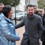 Tudanca durante su visita a la localidad burgalesa de Traspaderne