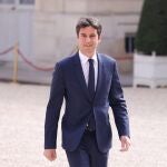 This file photo taken on May 7, 2022 shows Gabriel Attal at the Elysee Palace in Paris, France