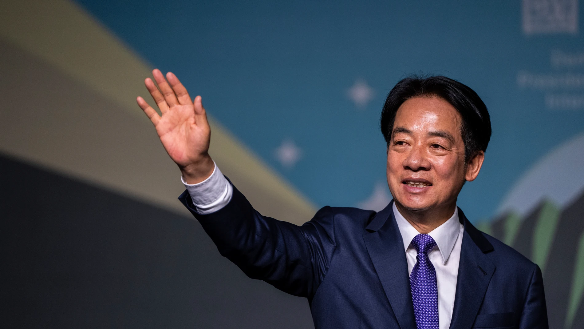 Taiwanese Vice President Lai Ching-te, also known as William Lai celebrates his victory in New Taipei City, Taiwan, Saturday, Jan. 13, 2024. The Ruling-party candidate emerged victorious in Taiwan's presidential election on Saturday and his opponents conceded, a result that will chart the trajectory of the self-ruled democracy's relations with China over the next four years.(AP Photo/Louise Delmotte)