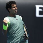 Jaume Munar celebra su victoria en primera ronda
