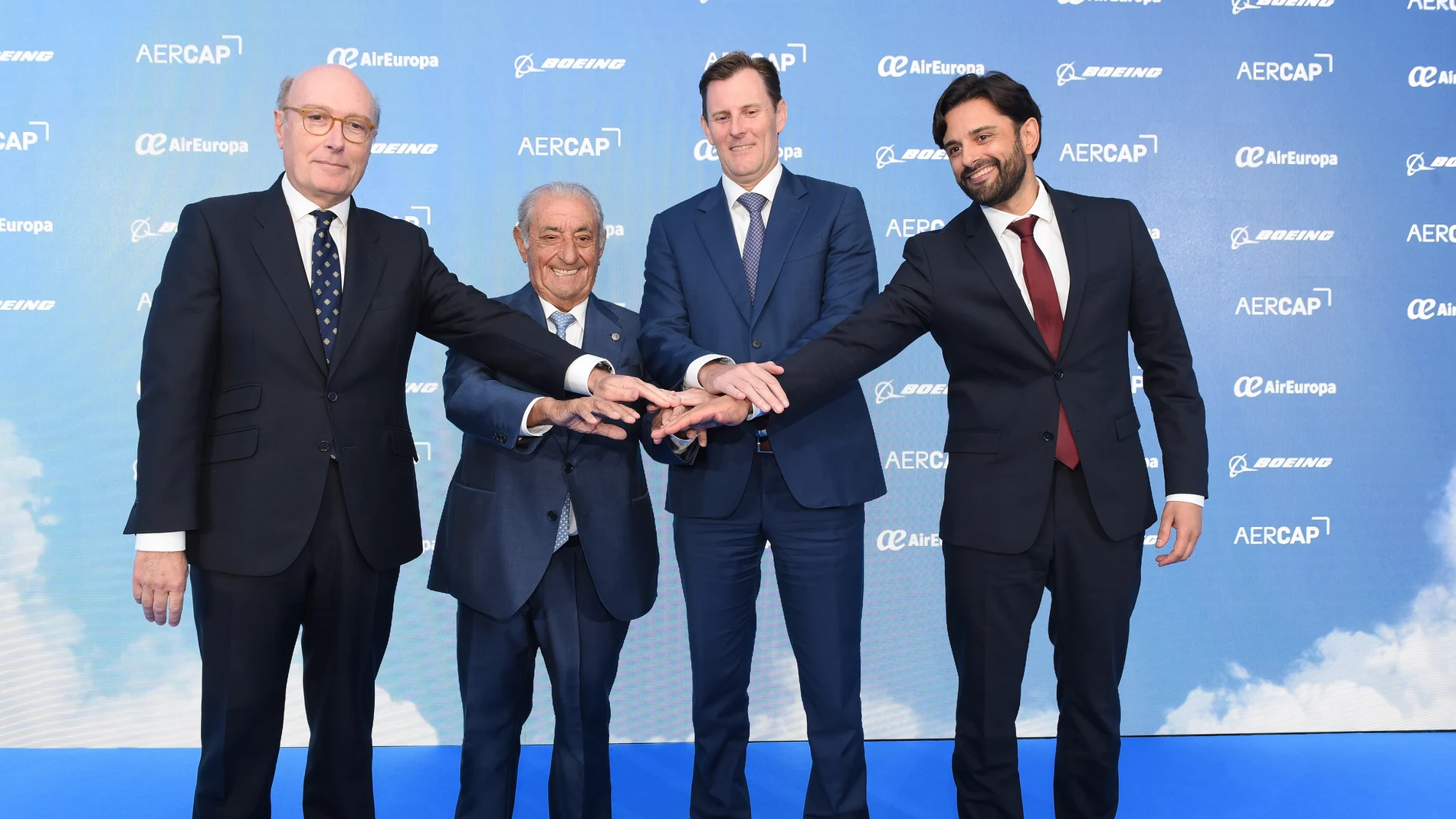 Juan José Hidalgo en el acto de presentación de su nuevo avión Dreamliner. JORGE ZORRILLA/GLOBALIA 17/01/2024