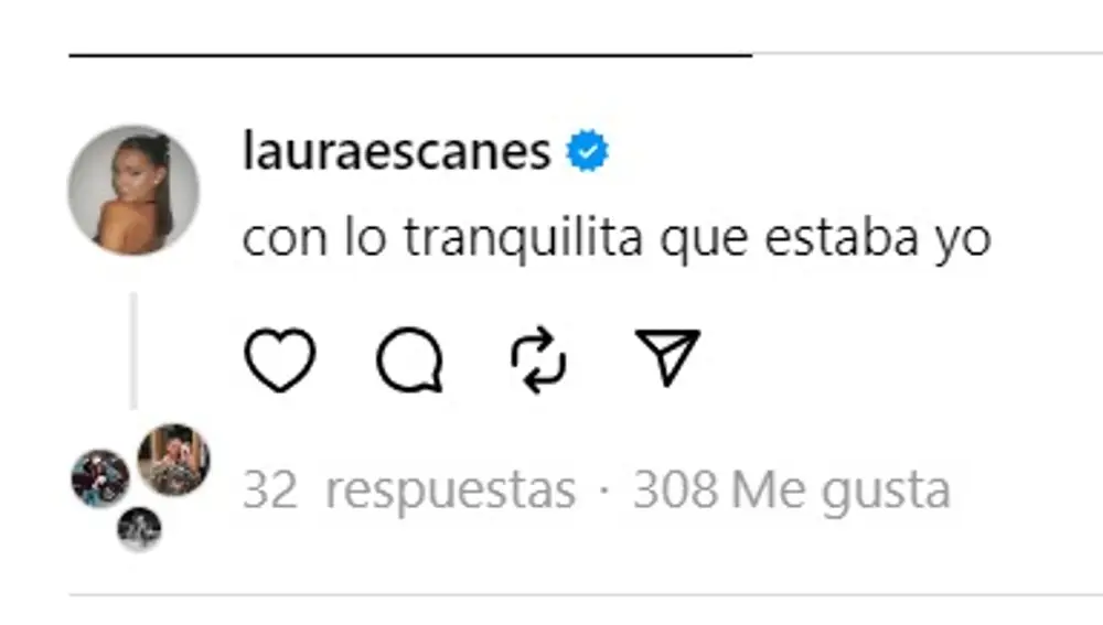 La aplaudida respuesta de Laura Escanes a la última canción de Álvaro de Luna