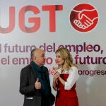 La vicepresidenta segunda y Ministra de Trabajo y Economía Social, Yolanda Díaz, interviene en el acto de clausura de las jornadas 'El futuro del empleo, el empleo del futuro'