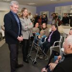 Rueda, hoy, durante una visita a las instalaciones de Sarela en Santiago. 