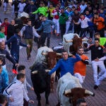 "Encierros Blancos" en San Sebastián de los Reyes, Madrid, este sábado. En el marco de estas fiestas patronale