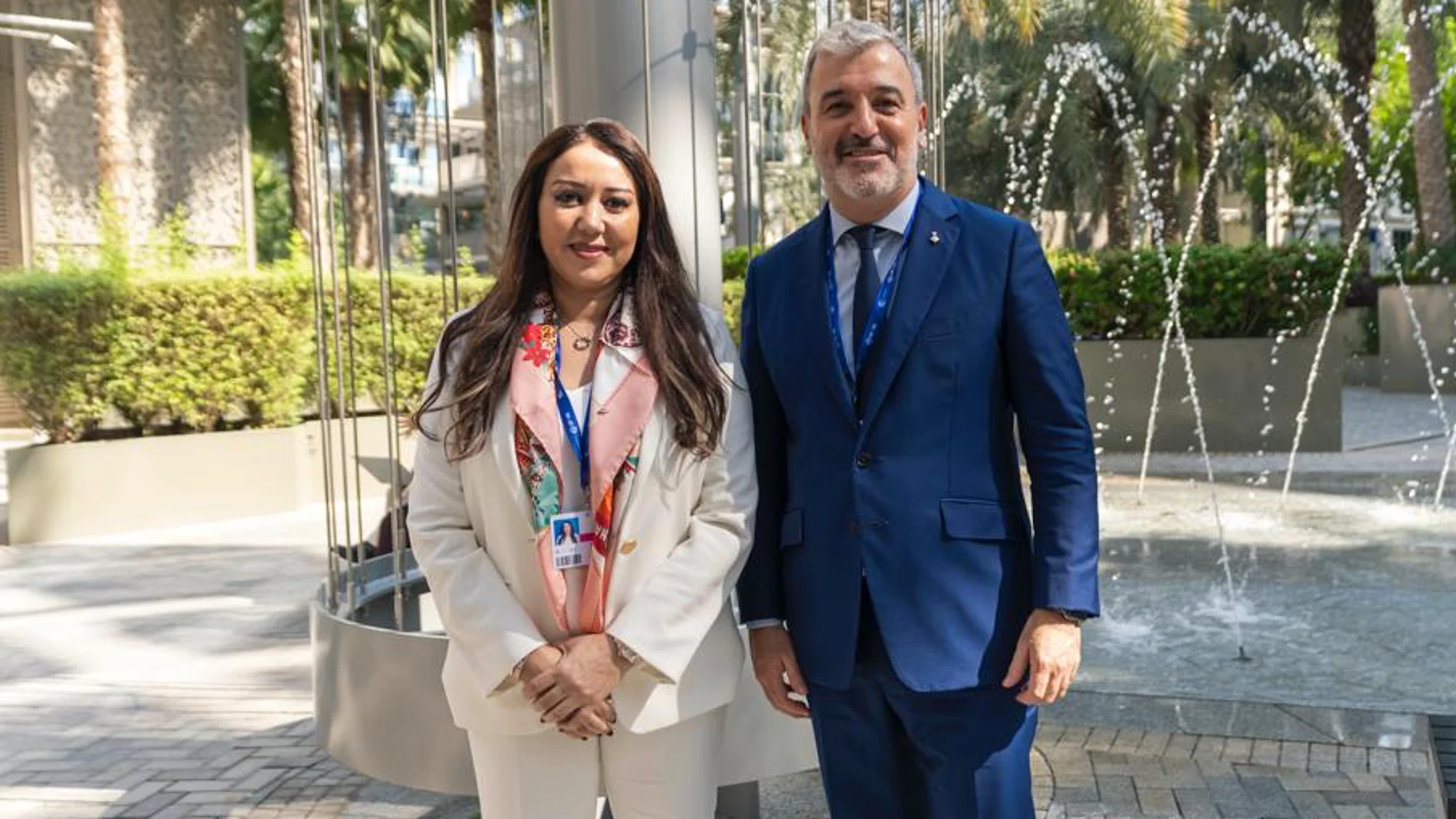Jaume Collboni y Nabila Rmili, alcaldes de Barcelona y Casablanca, respectivamente