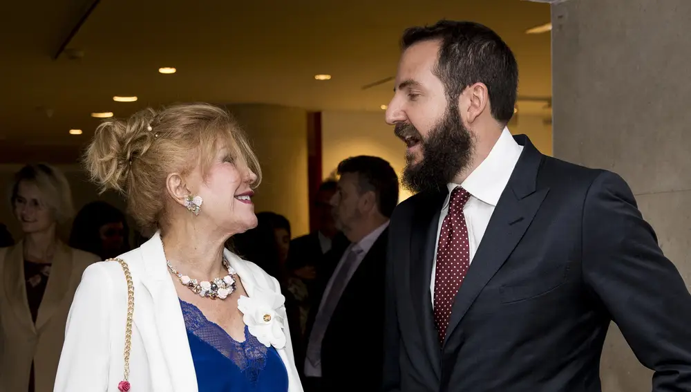 Carmen Cervera con su hijo, Borja Thyssen