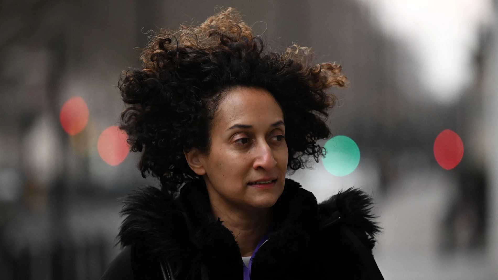 Britain's former Social Mobility Tsar, Katharine Birbalsingh arrives at the BBC studios in central London on January 29, 2023, to appear on the BBC's 'Sunday Morning' political television show.