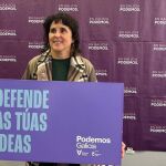 La candidata, Isabel Faraldo, en la presentación del lema. 