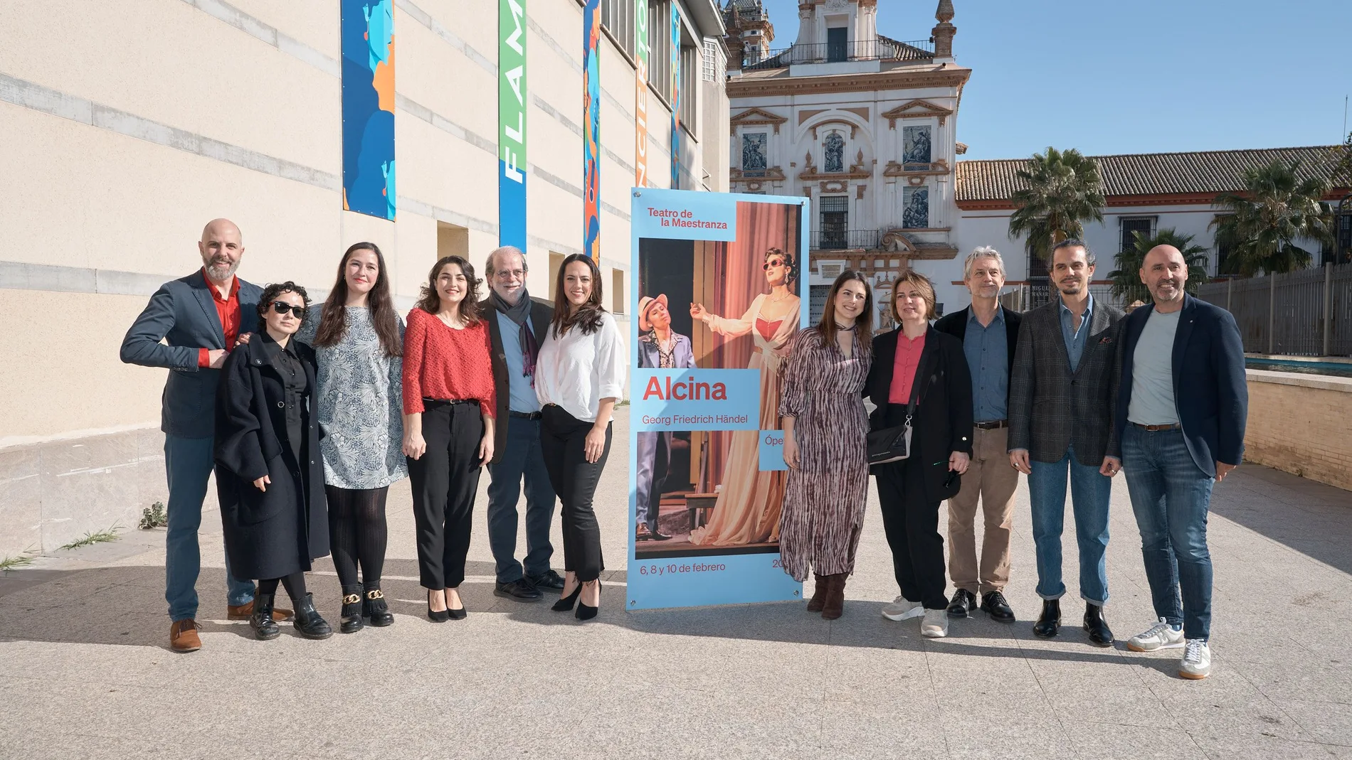 El reparto de «Alcina» en la rueda de prensa de presentación de esta ópera dirigida por Andrea Marcon