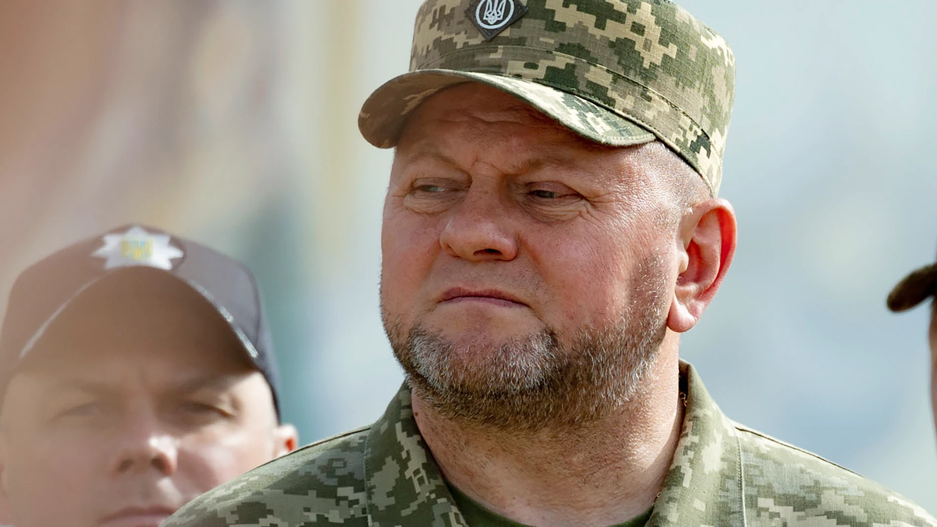 FILE - In this photo provided by the Ukrainian Presidential Press Office, Commander-in-Chief of Ukraine's Armed Forces Valerii Zaluzhnyi, front, attends an event for marking Statehood Day in Mykhailivska Square in Kyiv, on July 28, 2023. Rifts within Ukraine’s top leadership have burst into the open following swirling rumors that Ukraine’s top military chief will be dismissed amid reported tensions with President Volodymyr Zelenskyy. The rumors that Zaluzhnyi was being sacked were denied by Z...