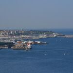 Imagen aérea de la ría de Vigo. 