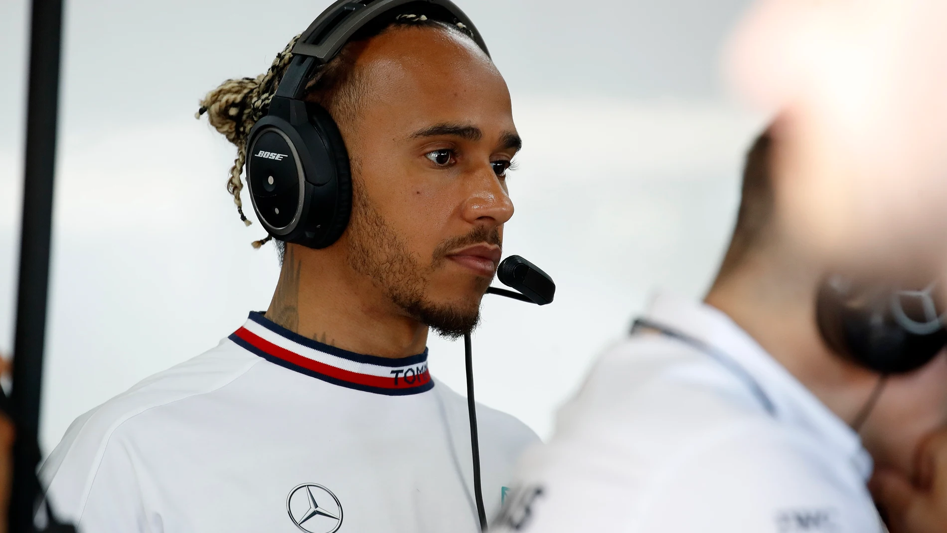 Le Castellet (France), 22/07/2022.- British Formula One driver Lewis Hamilton of Mercedes-AMG Petronas in the pits during the first practice session of the Formula One Grand Prix of France in Le Castellet, France, 22 July 2022 (reissued 01 February 2024). British driver Lewis Hamilton will leave Mercedes-AMG Petronas after the upcoming 2024 season and sign with Scuderia Ferrari from 2025 on. The 39-year-old seven-times world champion's move was announced by Scuderia Ferrari in a statement on ...