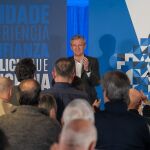Alfonso Rueda, hoy, en Lugo en el acto de inicio de la campaña del PPdeG. 