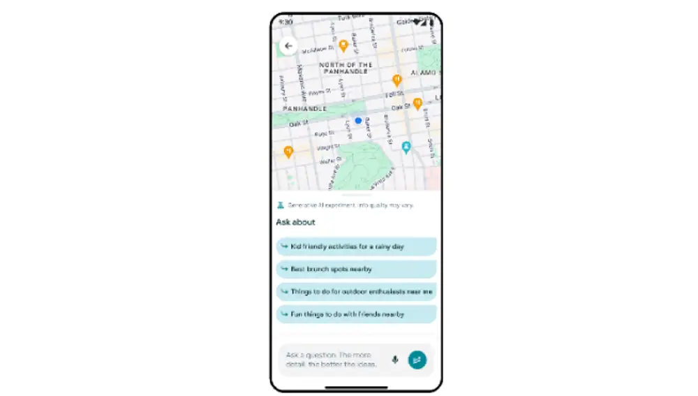 IA en la búsqueda de Google Maps.