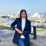 Patricia García, con la ría de Vigo al fondo. 