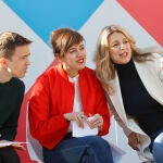 Marta Lois con Yolanda Díaz y Errejón en un mitín en Ferrol.