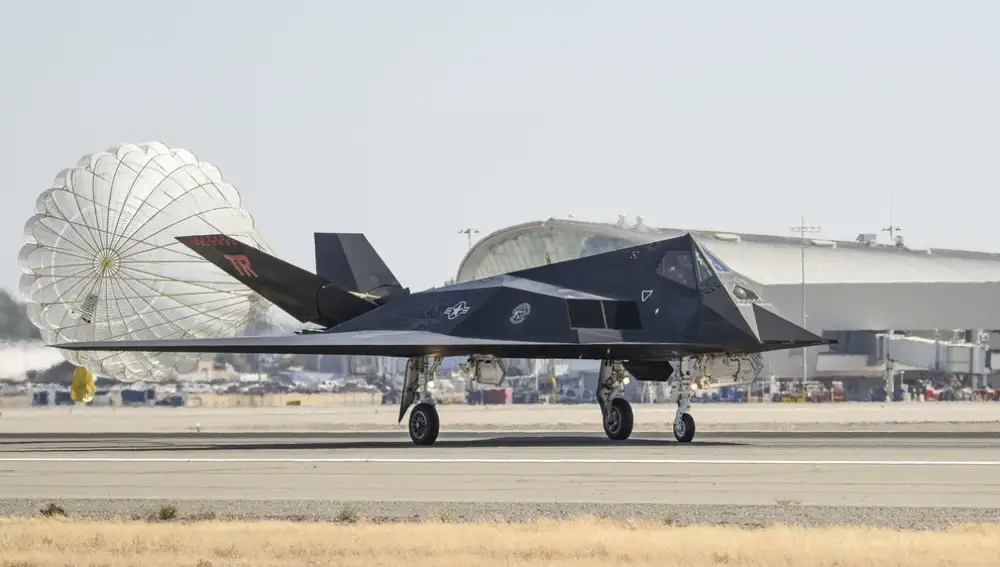F-117 en la Base de la Guardia Nacional Aérea de Fresno, California, en 2021.