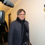 El expresidente de la Generalitat, Carles Puigdemont, a su llegada al Parlamento Europeo en una imagen de archivo