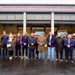 Gerardo Álvarez visita el parque de bomberos de Cistierna