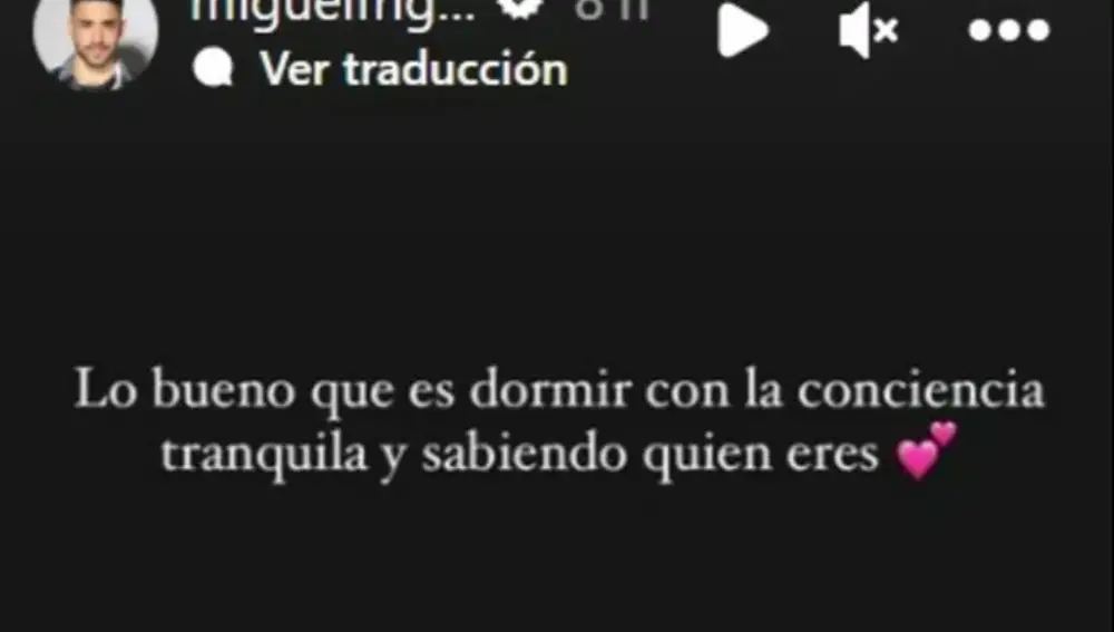 Miguel Frigenti respondiendo a Adara Molinero