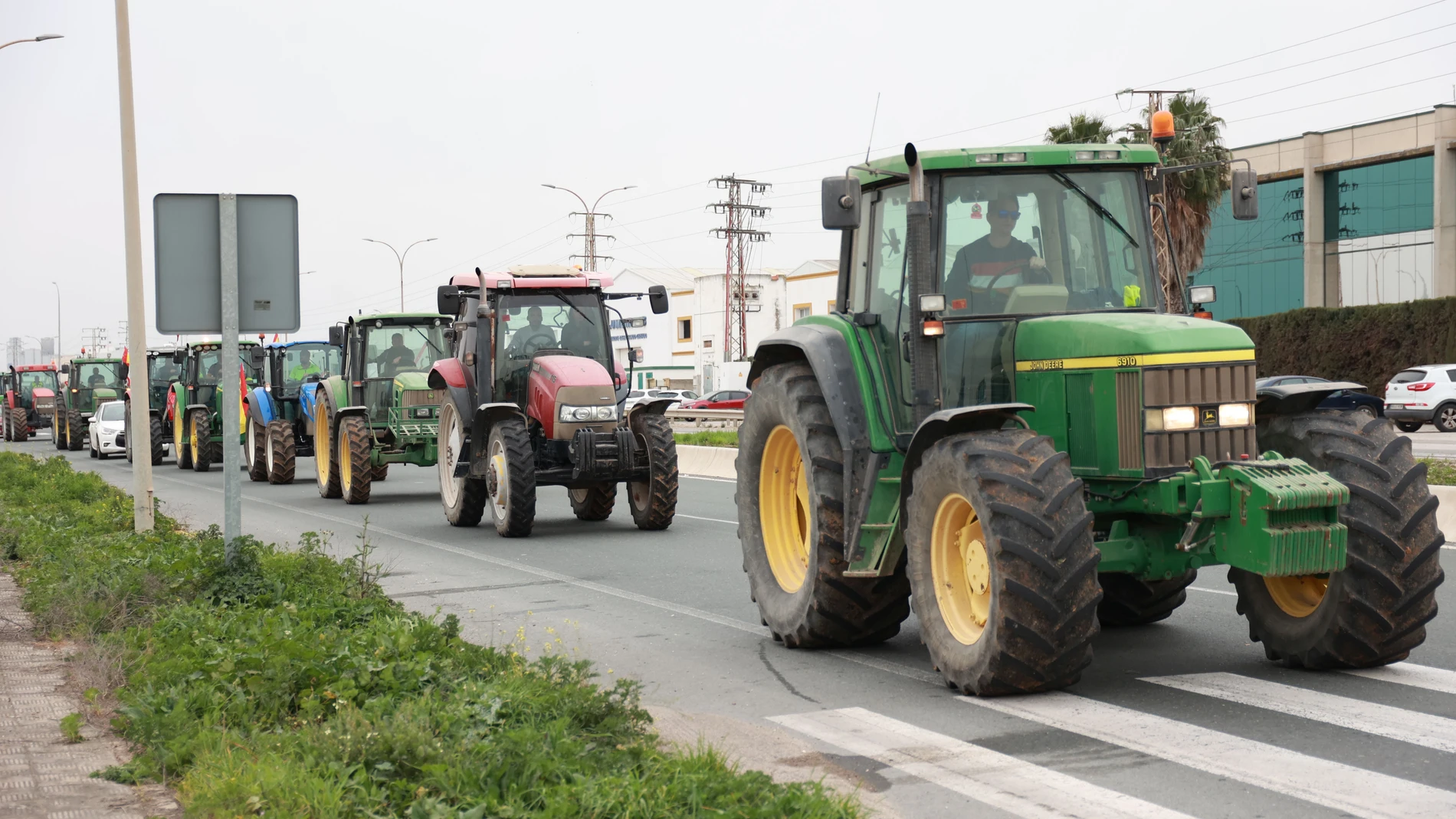 Protesta de agricultores en la provincia de Sevilla