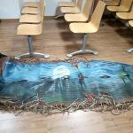 Una de las hamacas intervenidas