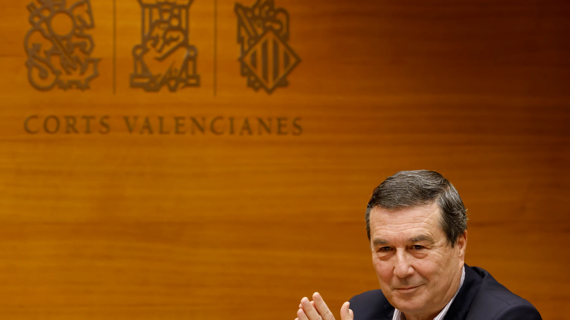 GRAFCVA8339. VALENCIA, 14/02/2024.- El conseller de Sanidad, Marciano Gómez, comparece en Les Corts Valencianes para informar sobre la evolución de las infecciones respiratorias, y sobre el Plan Valenciano de Salud Mental y Adicciones 2024-2027. EFE/Ana Escobar