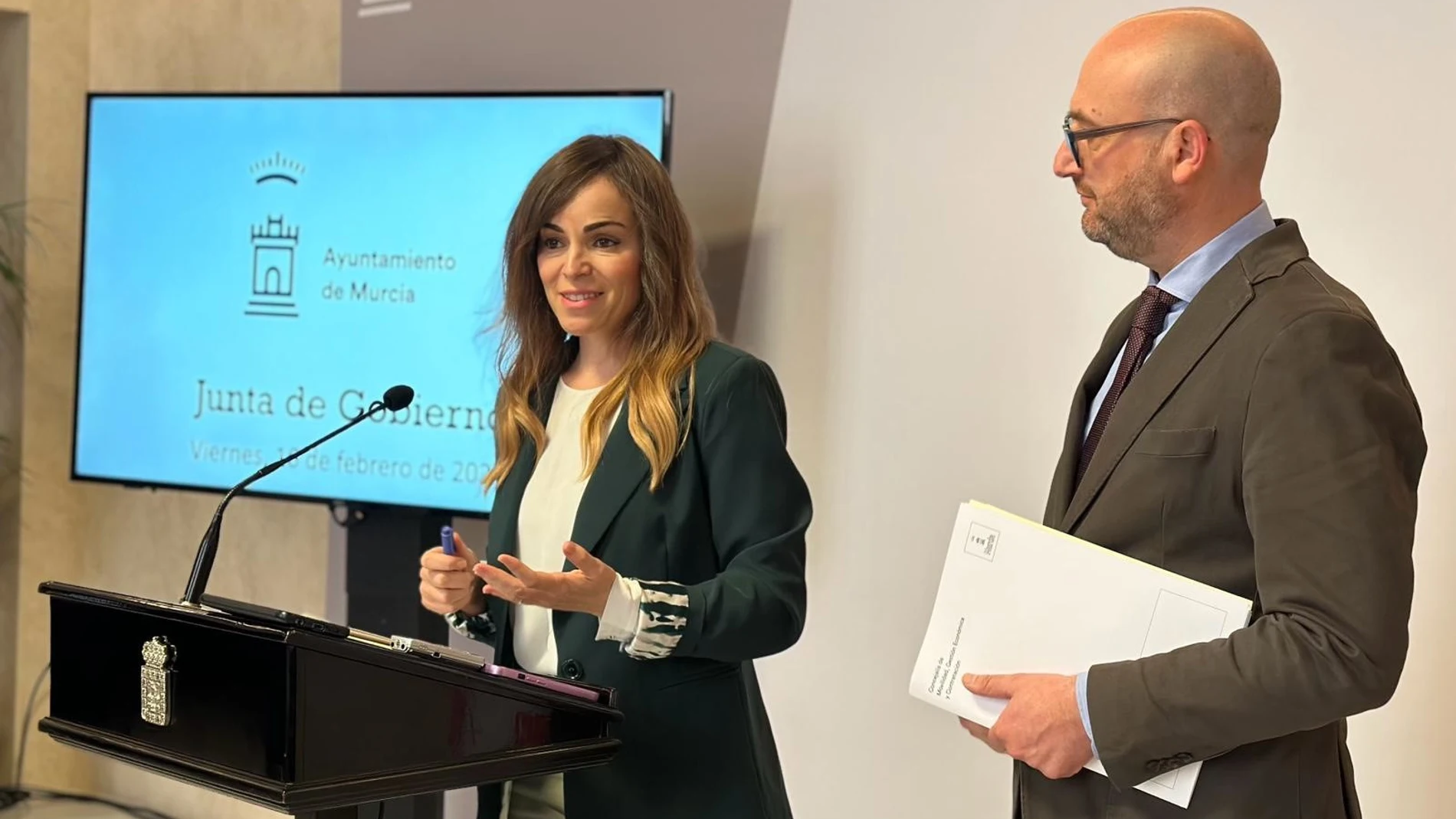 La vicealcaldesa de Murcia, Rebeca Pérez, en rueda de prensa AYUNTAMIENTO DE MURCIA 16/02/2024