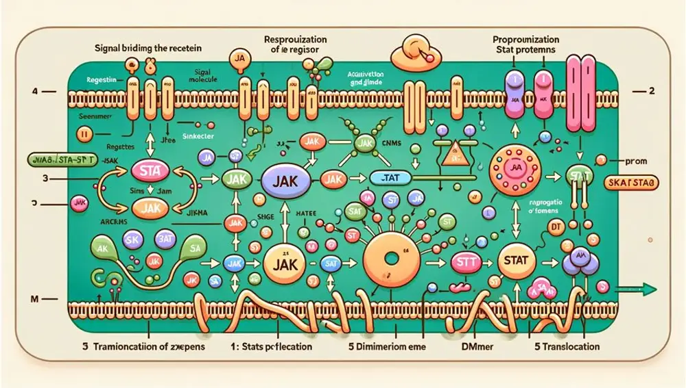Imagen generada por IA que simboliza (mal) el metabolismo de JAK/STAT