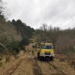 Los camiones autobomba en sus prácticas en León