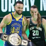 Curry superó a Sabrina Ionescu en su duelo de tiros de tres
