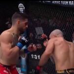  Ilia Topuria durante el combate con Volkanovski