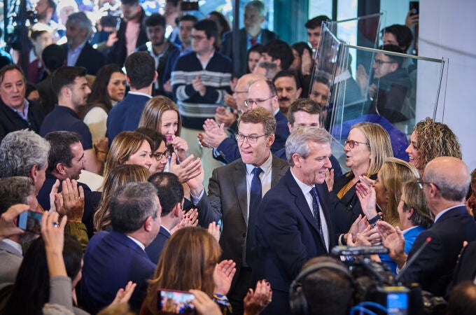 Rueda, con Feijóo, en el Comité Nacional del PP. 