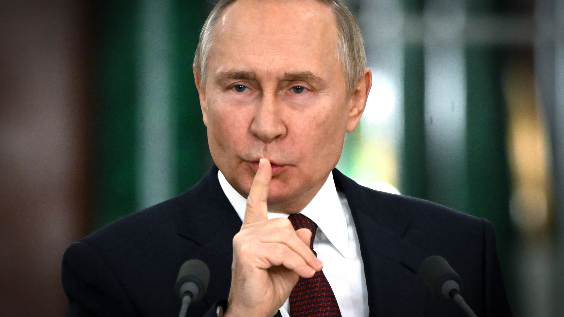 FILE - Russian President Vladimir Putin gestures while speaking at a news conference following a meeting of the State Council at the Kremlin in Moscow, Russia on Thursday, Dec. 22, 2022. Putin, who is all but certain to win another six-year term in the March 15-17 presidential election, has sought to consolidate public support by casting the conflict as a fight against the expansionist West that has armed Ukraine in a bid to weaken Russia. (Sergei Guneyev, Sputnik, Kremlin Pool Photo via AP, ...