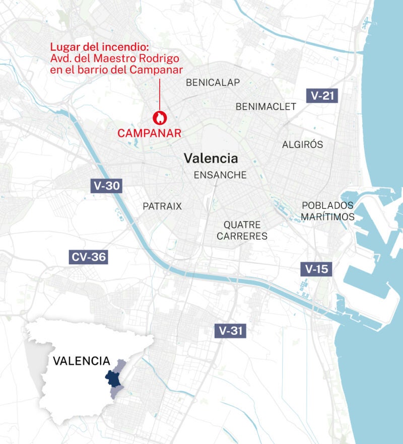 Incendio valencia campanar