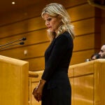 Yolanda Diaz en un pleno del Congreso, reunido excepcionalmente en el Senado.