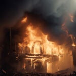 Incendio en una fábrica de fundición generador por IA
