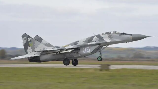 Un MiG-29 de la Fuerza Aérea ucraniana